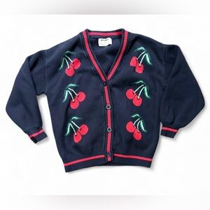 Old Navy Black V-Neck Sweater with Red Stripe Trim